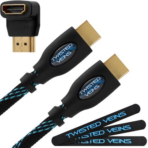 Product Cover Twisted Veins HDMI Cable 25 ft, Premium HDMI Cord Type High Speed with Ethernet, Supports HDMI 2.0b 4K 60hz HDR on Most Devices and May Only Support 4K 30hz on Some Devices