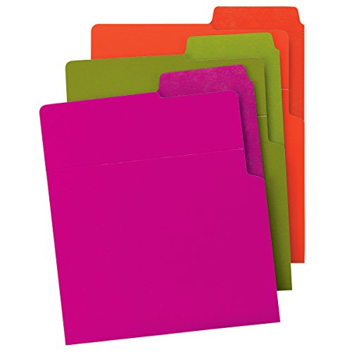 Product Cover Smead Organized UP Heavyweight Vertical File Folder, Dual Tabs, Letter Size, Assorted Colors, 6 per Pack (75406)