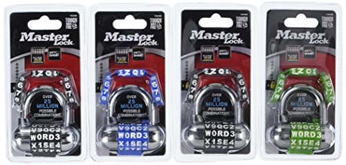 Product Cover Master Lock 1534D Password Plus Combination Padlock, 4-Pack, Color May Vary,