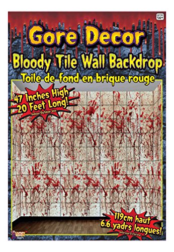 Product Cover Forum Novelties 70471 Gore Decor Bloody Tile Wall Backdrop, Multicolored, 20-Foot