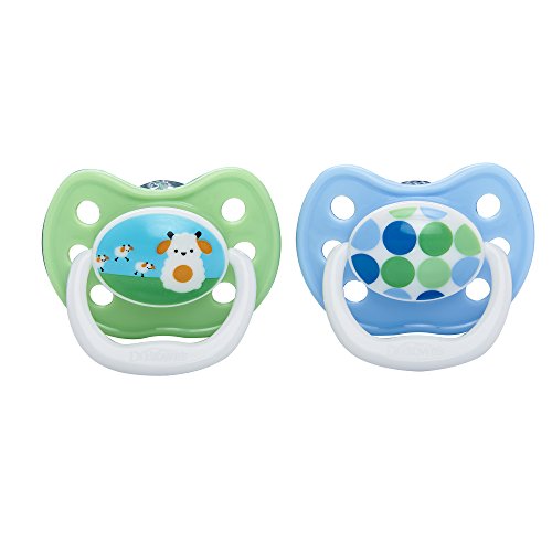 Product Cover Dr. Brown's Prevent Classic Pacifier, Stage 1 (0-6m), Unique Blue/Green, 2-Pack