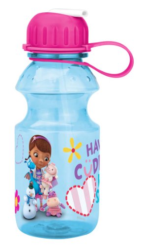 Product Cover Zak! Designs Tritan Water Bottle with Flip-up Spout with Doc McStuffins Graphics, Break-resistant and BPA-free plastic, 14 oz.