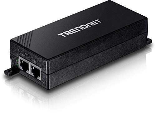Product Cover TRENDnet Gigabit Power Over Ethernet Plus (PoE+) Injector,Converts Non-PoE Gigabit to PoE+ or PoE Gigabit, Network Distances up to 100 M (328 Ft.), TPE-115GI