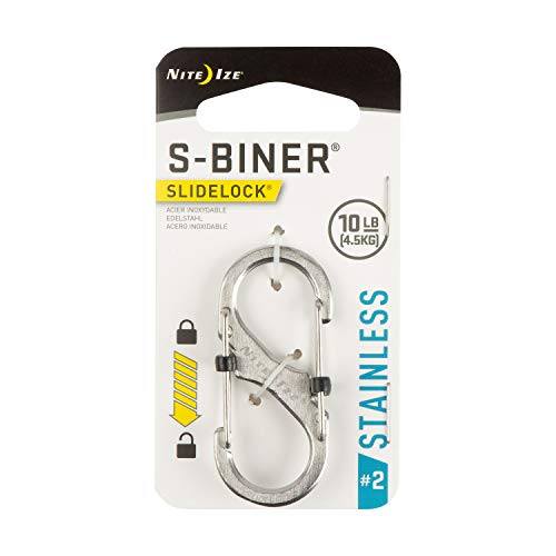 Product Cover Nite Ize LSB2-11-R3 LSB4-11-R3 S-Biner Slide Lock Carabiner, Stainless, 2, 2
