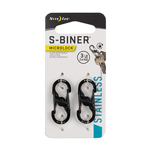 Product Cover Nite Ize S-Biner MicroLock, Locking Key Holder, Stainless-Steel, Black