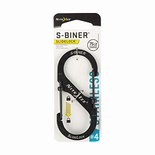 Product Cover Nite Ize LSB4-11-R3 S-Biner Slide Lock Carabiner, Black, #4