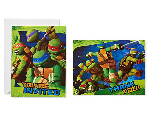 Product Cover Teenage Mutant Ninja Turtles Invite And Thank You Combo, 8 Pack, Party Supplies