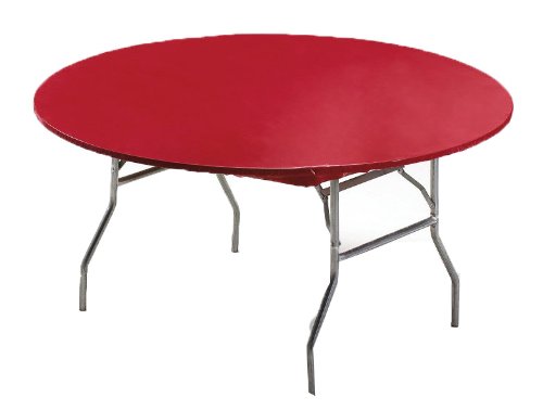 Product Cover Creative Converting Round Stay Put Plastic Table Cover, 60-Inch, Regal Red