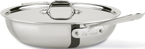 Product Cover All-Clad 440465 D3 Stainless Steel All-in-One Pan Cookware, 4-Quart, Silver