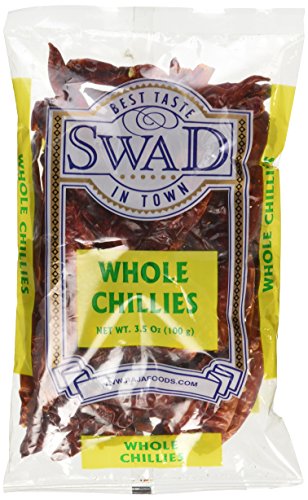 Product Cover Swad Whole Red Dried Chillies 3.5oz., 100 Grams/ Indian Groceries