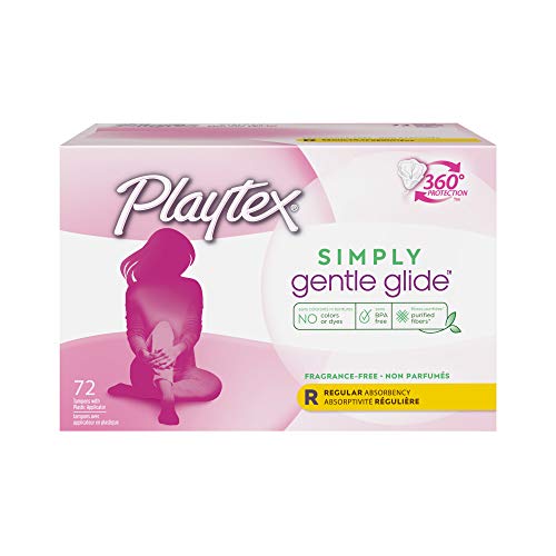 Product Cover Playtex Simply Gentle Glide Unscented Regular Absorbency Tampons with 360 Protection, 72 Count