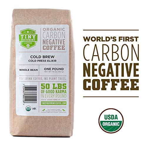 Product Cover Tiny Footprint Coffee Organic Cold Press Elixir Coffee, Whole Bean, 16 Ounce