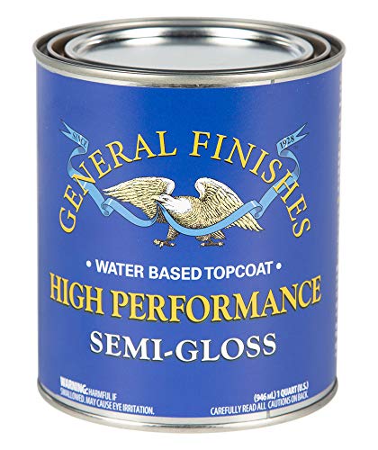Product Cover General Finishes QTHSG High Performance Water Based Topcoat, 1 Quart, Semi-Gloss