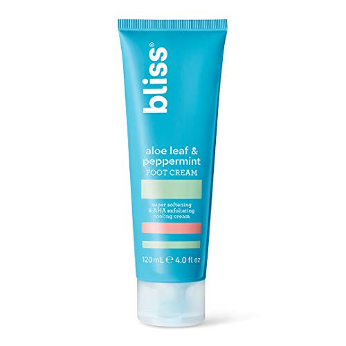Product Cover Bliss - Aloe Leaf & Peppermint Foot Cream | Super Softening AHA Exfoliating Cooling Cream | Exfoliator & Moisturizer | Vegan | Cruelty Free | Paraben Free | 4.0 fl. oz.