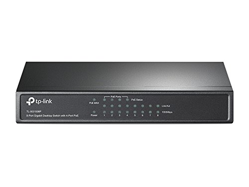 Product Cover TP-Link PoE Switch Gigabit 8 Port | 4 Port PoE 55W | 802.3af Compliant | Shielded Ports | Traffic Optimization | Plug and Play | Sturdy Metal (TL-SG1008P)