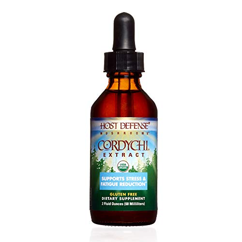Product Cover Host Defense - CordyChi Multi Mushroom Extract, Supports Energy, Cardiovascular Health, and Immunity in The Lungs to Help Reduce Stress and Fatigue, Non-GMO, Vegan, Organic, 60 Servings (2 Ounces)