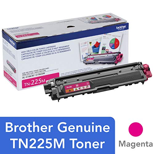Product Cover Brother Genuine High Yield Toner Cartridge, TN225M, Replacement Magenta Toner, Page Yield Up To 2,200 Pages, Amazon Dash Replenishment Cartridge, TN225