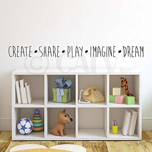 Product Cover Create Share Play Imagine Dream (M) Wall Saying Vinyl Lettering Home Decor Decal Stickers Quotes