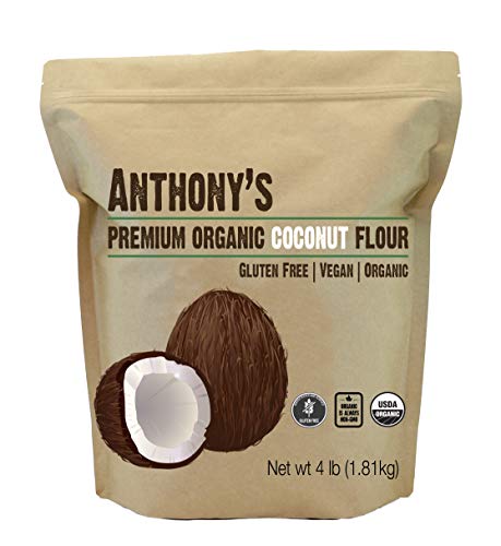Product Cover Anthony's Organic Coconut Flour, 4lbs, Batch Tested Gluten Free, Non GMO, Vegan, Keto Friendly