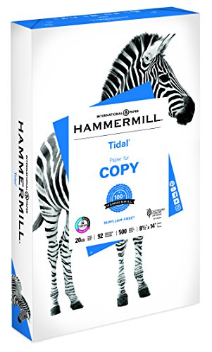 Product Cover Hammermill Paper, Tidal Copy Paper, 8.5 x 14 Paper, Legal Paper, 20lb Paper, 92 Bright, 1 Ream / 500 Sheets (162016R)