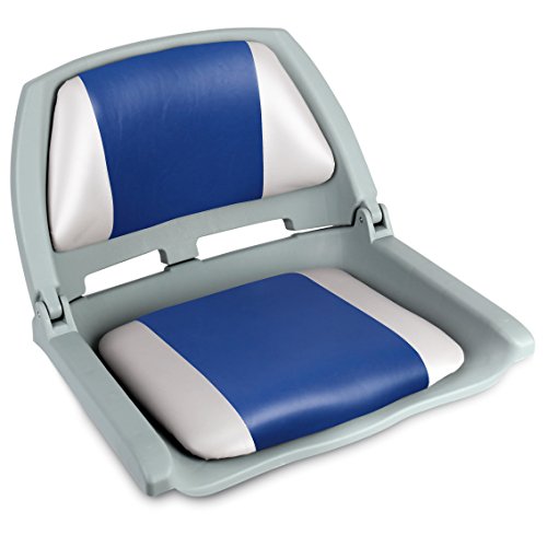 Product Cover Leader Accessories Molded Fold Down Boat Seat (Gray/Blue)