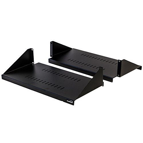 Product Cover NavePoint 2U Cantilever Server Shelf Rack Mount 19 Inch 2 Piece Set Center Weighted Vented