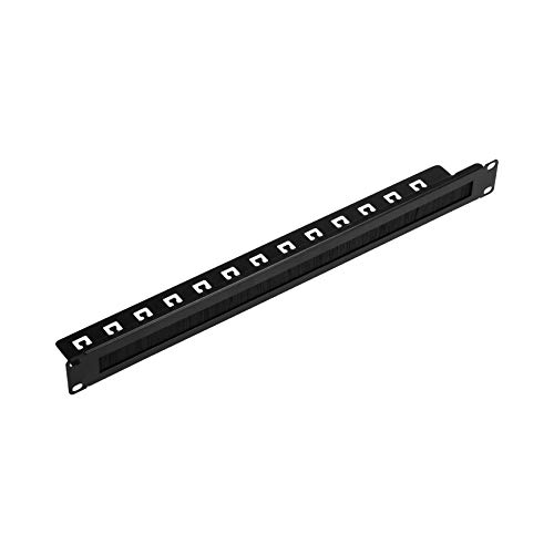 Product Cover NavePoint 1U Rack Mount Cable Management Panel with Tidy Brush Slot for Cable Entry for 19-Inch Rack Or Cabinet Black