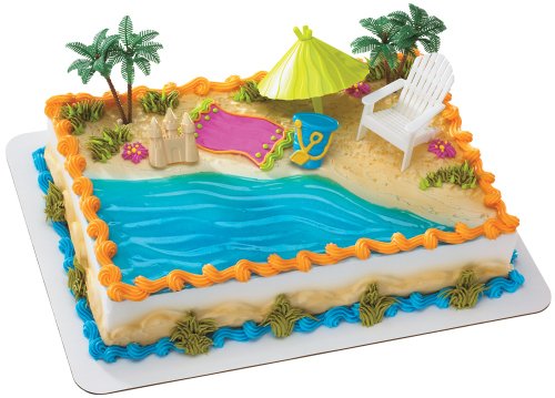 Product Cover Beach Chair and Umbrella DecoSet Cake Decoration