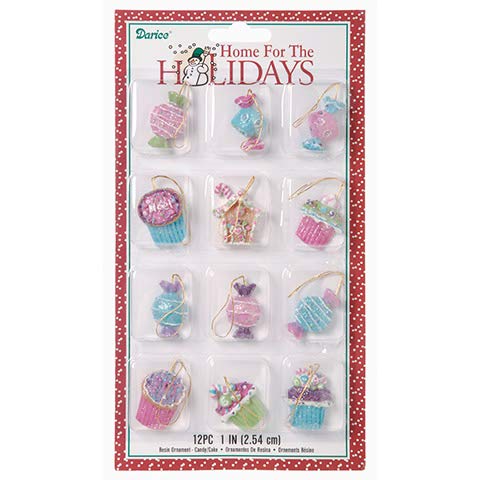 Product Cover Package of Cute Mini Resin Candy and Cake Ornaments for Tree Trim, Package Tie Ons, or Craft Projects