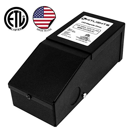 Product Cover HitLights 60 Watt Dimmable Driver, Magnetic, for LED Light Strips - 110V AC-12V DC Transformer. Made in the USA. Compatible with Lutron and Leviton