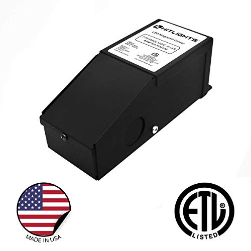 Product Cover HitLights 40 Watt Dimmable LED Driver, 12V Magnetic Power Supply - 110V AC - 12V DC LED Transformer. Compatible with Lutron and Leviton for LED Strip Lights, Constant Voltage LED Products