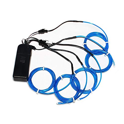 Product Cover Zitrades El Wire Blue Super Bright Portable El Wires Kits Electroluminescent Wire with Transformer for Christmas Halloween Decoration Parties