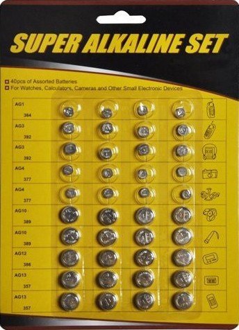 Product Cover Unique Imports US Digital 40-Pack High Power Assorted Alkaline Button Cell Battery Kit