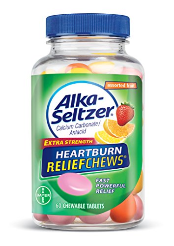 Product Cover Alka-Seltzer Extra Strength Heartburn ReliefChews - relief of heartburn, acid indigestion and sour stomach - assorted lemon, orange strawberry flavors - 60 Count