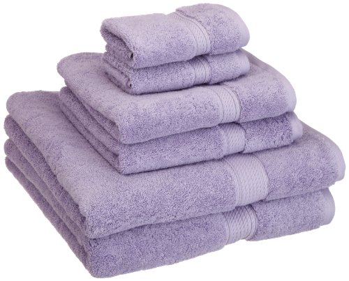 Product Cover Superior 900 GSM Luxury Bathroom 6-Piece Towel Set, Made Long-Staple Combed Cotton, 2 Hotel & Spa Quality Washcloths, 2 Hand Towels, and 2 Bath Towels - Purple