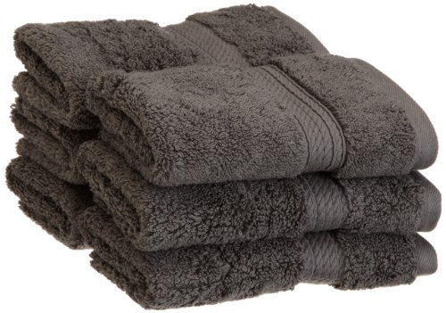 Product Cover Superior 900 GSM Luxury Bathroom Face Towels, Made of 100% Premium Long-Staple Combed Cotton, Set of 6 Hotel & Spa Quality Washcloths - Charcoal, 13