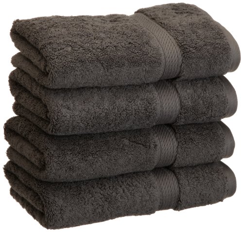 Product Cover Superior 900 GSM Luxury Bathroom Hand Towels, Made Long-Staple Combed Cotton, Set of 4 Hotel & Spa Quality Hand Towels - Charcoal, 20