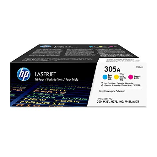 Product Cover HP 305A | CE411A, CE412A, CE413A | 3 Toner Cartridges | Cyan, Yellow, Magenta