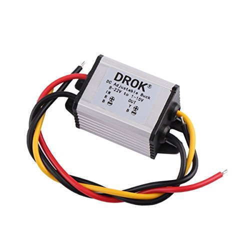 Product Cover DROK Waterproof DC Buck Converter Voltage Regulator 8-22V to 1-15V 5V 12V 3A Adjustable Output Power Supply Transformer
