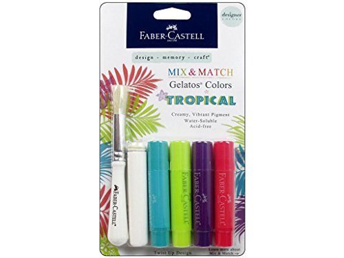 Product Cover Faber Castell Design Memory Craft Gelatos Color & Clear Stamp, Tropical - 4 Colors Per Set