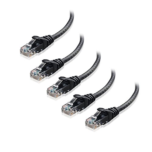 Product Cover Cable Matters 5-Pack Snagless Cat6 Ethernet Cable (Cat6 Cable / Cat 6 Cable) in Black 3 Feet