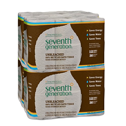 Product Cover Seventh Generation Unbleached Bathroom Tissue Roll, 12 Count, Pack of 4