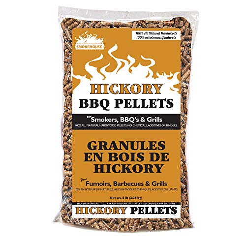 Product Cover Smokehouse Products 9760-020-0000 5-Pound Bag All Natural Hickory Flavored Wood Pellets, Bulk