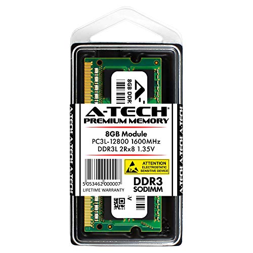 Product Cover A-Tech 8GB DDR3/DDR3L 1600MHz PC3L-12800 2Rx8 1.35V CL11 Non ECC Unbuffered Low Voltage 204 Pin SODIMM Laptop Notebook Computer Memory Ram Upgrade