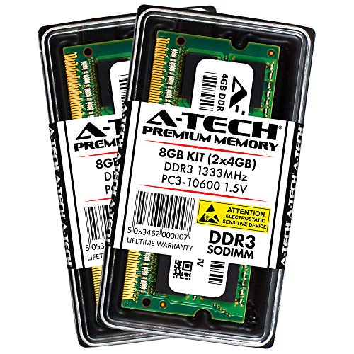 Product Cover A-Tech 8GB Kit (2x 4GB) DDR3 1333MHz PC3-10600 204-pin SODIMM Laptop Notebook Computer Memory RAM Modules