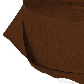 Product Cover Chocolate Brown Crepe Paper Streamers, 2 ROLLS, 145 FT TOTAL, MADE IN USA!