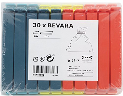 Product Cover Ikea 103.391.71 Bevara Sealing clip, assorted colors, assorted sizes, 30-pack (Color)