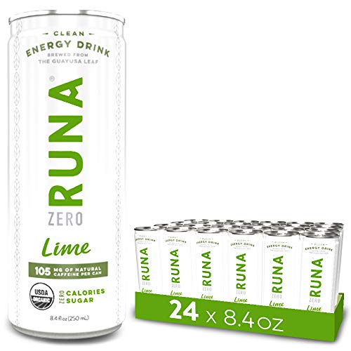 Product Cover RUNA ZERO Organic Clean Energy Drink, Lime | Natural High Caffeine Coffee Alternative | Sustained Energy Boost with No Jitters | Calorie Free & Sugar Free, 8.4 oz (Pack of 24)
