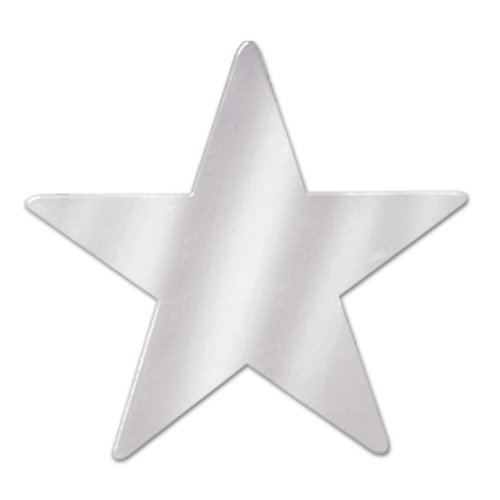 Product Cover Beistle 57027-S Silver Metallic Star Cutouts, 3-1/2 Inch, 12 Pieces Per Package