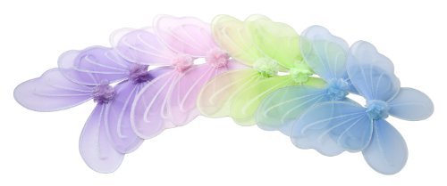 Product Cover Girls Butterfly, Fairy, and Angel Wings for Kids. for Garden Parties, Birthday Favors, Halloween Costumes, and More. Set of 8. Multi Color
